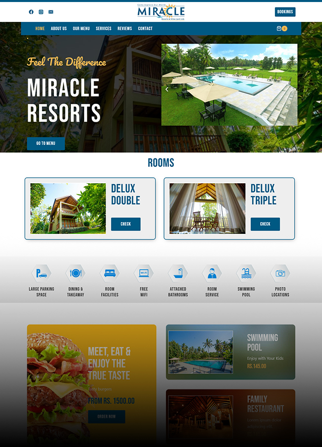 Miracle Resorts Website Design and Development Project