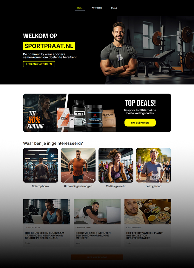 Sport Website Design and Website Development Project